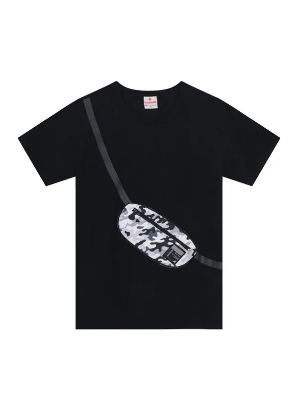 Camiseta infantil menino com aplique interativo de pochete Brandili - 10