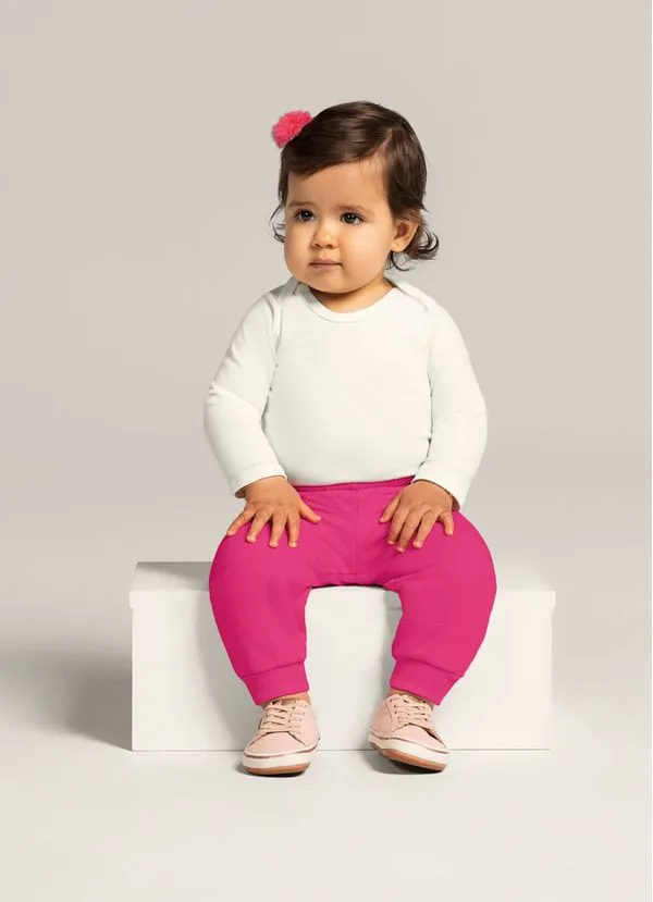 Calça jogger bebê unissex em moletom Brandili Baby - 1