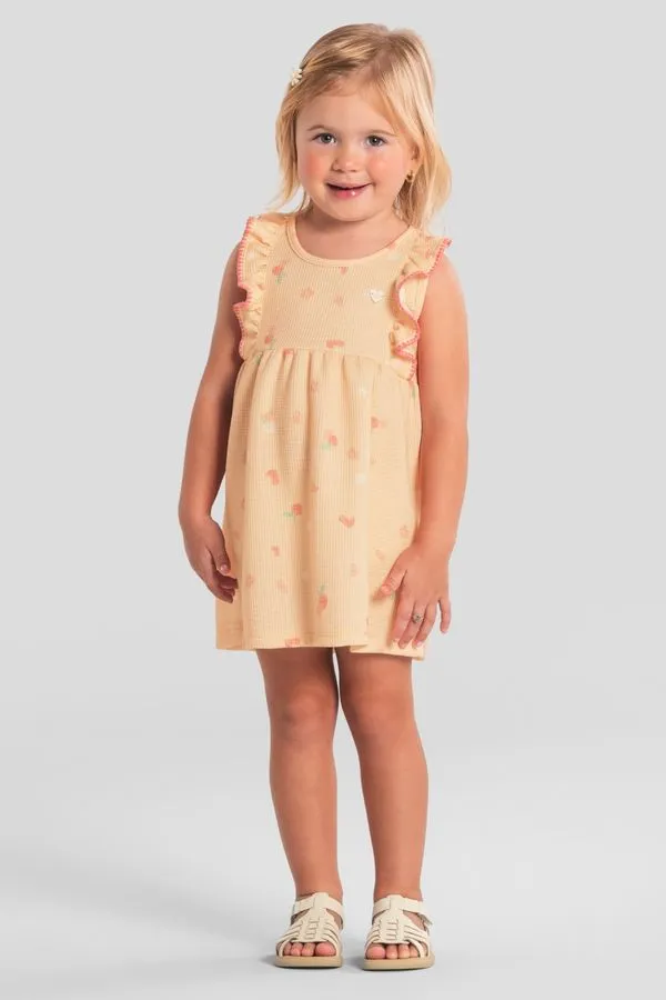 Vestido infantil menina florido com babados Brandili - 2