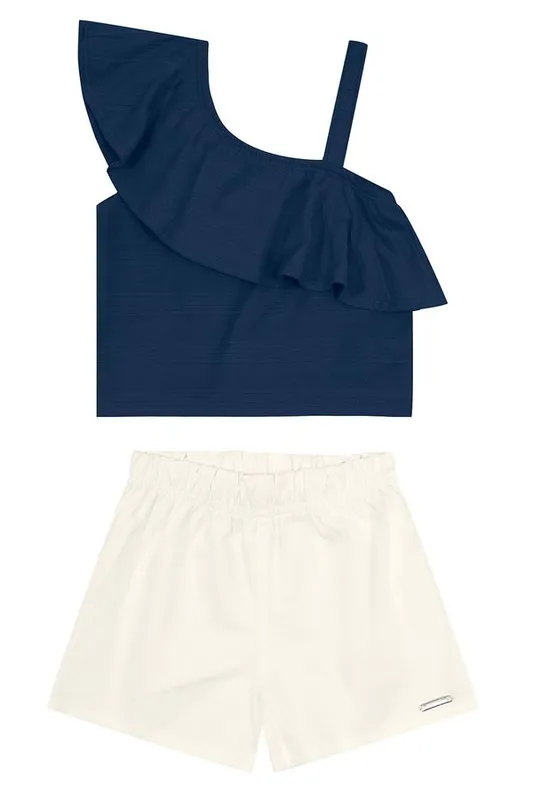 Conjunto infantil menina com babados Brandili - 4