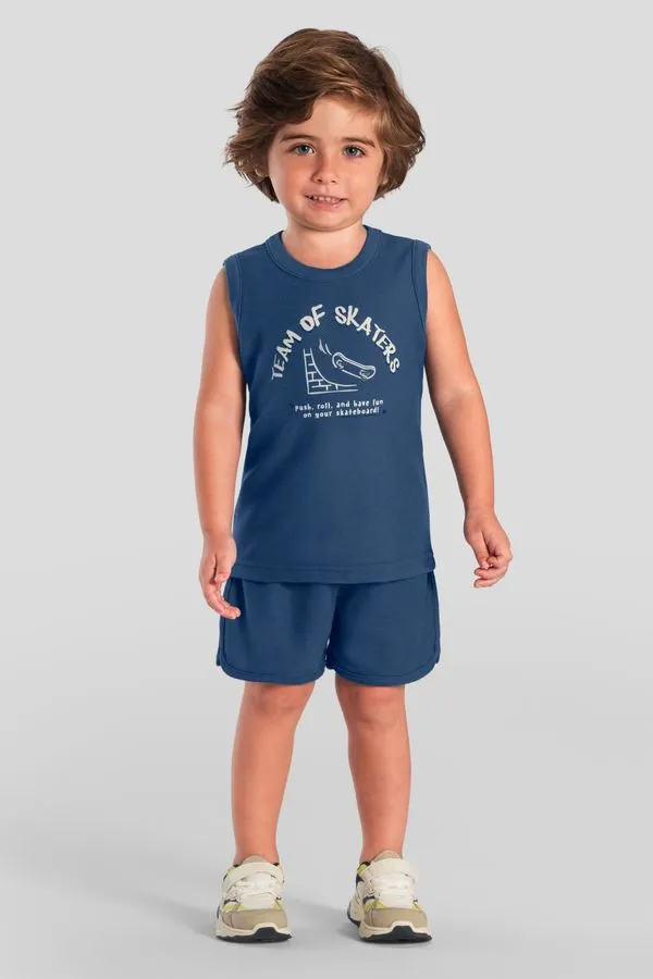 Conjunto infantil menino de skate com glitter Brandili - 8