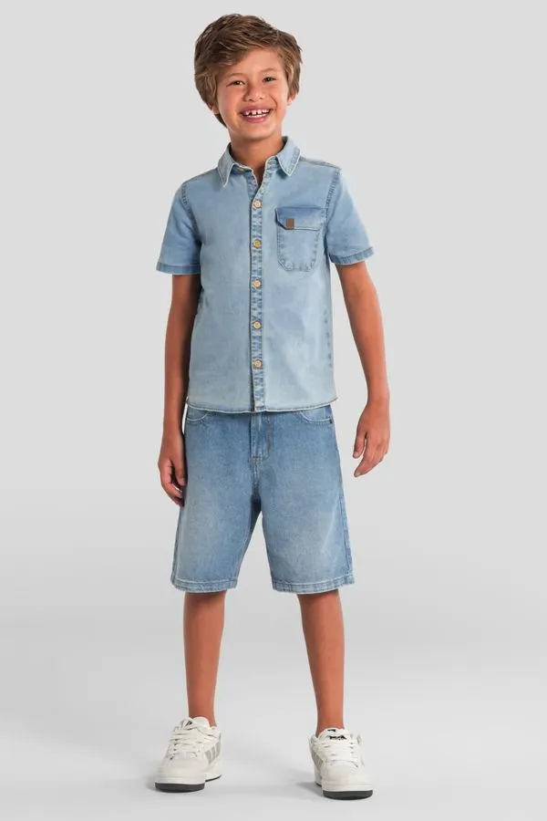 Bermuda infantil menino em jeans Brandili - 4