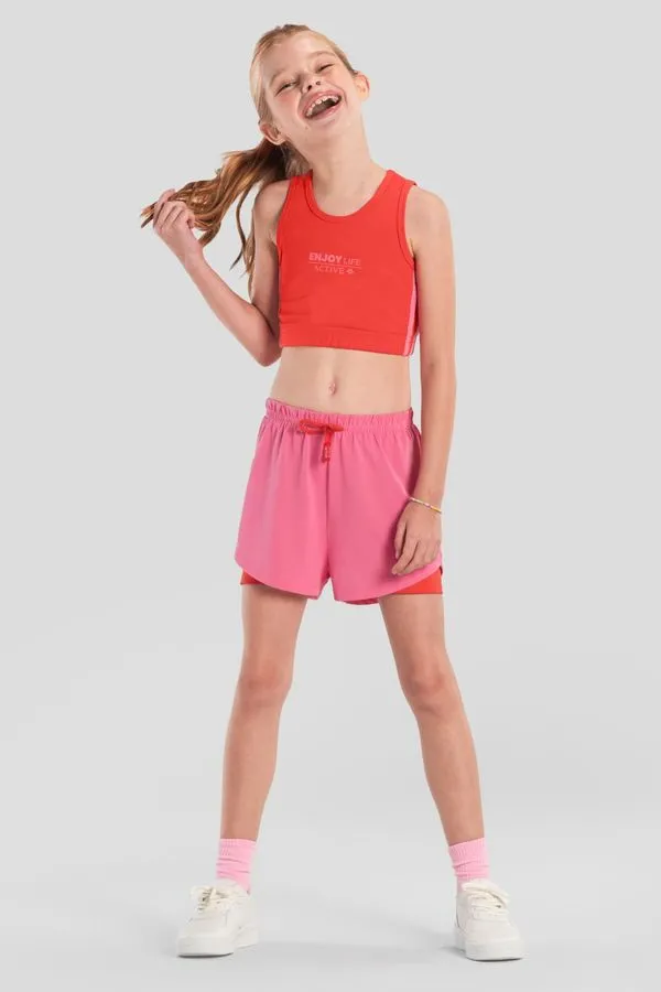 Shorts infantil menina esportivo brandili - 12