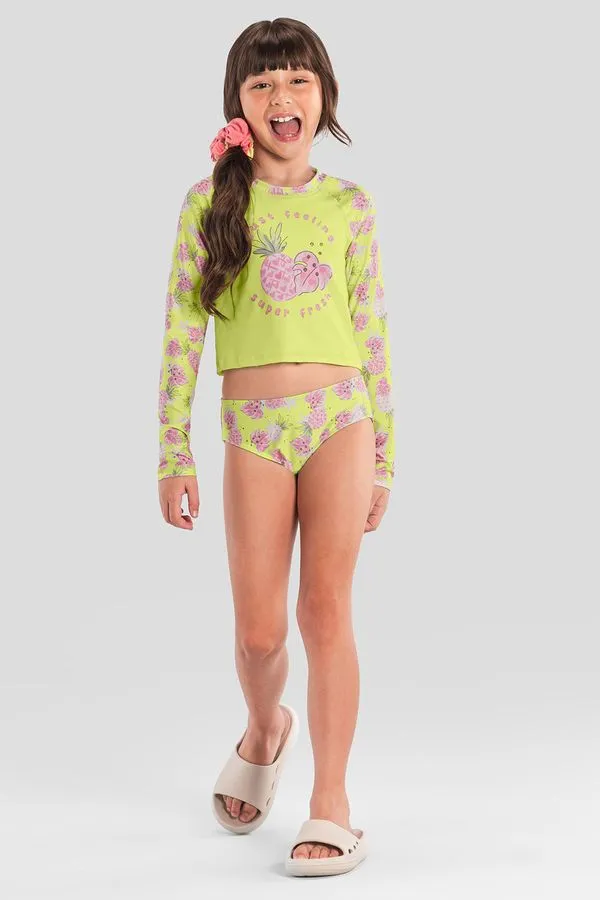 Biquíni infantil menina em malha UV poliéster Brandili - 8