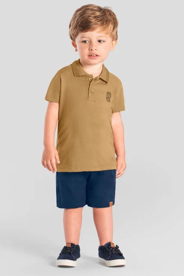 Conjunto infantil menino com polo Brandili - 1