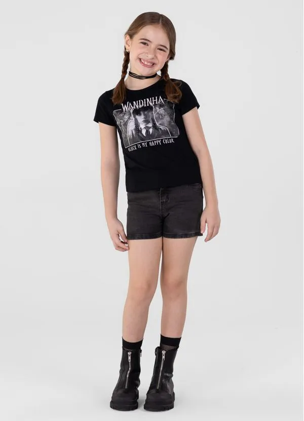 Blusa de malha Wandinha Infantil menina Brandili - 8