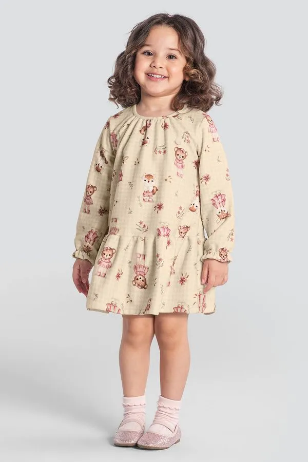 Vestido infantil menina de bichinhos Mundi - 2