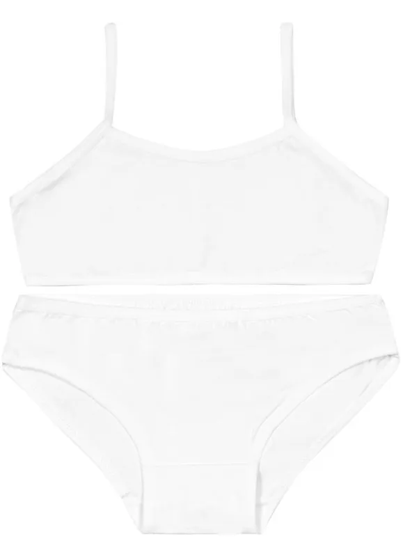 Conjunto top e calcinha infantil menina em cotton Brandili - P
