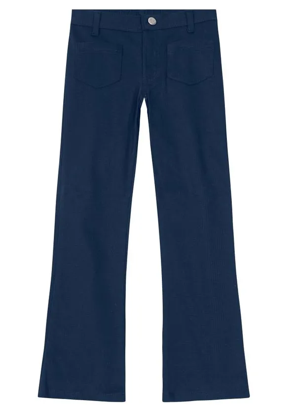 Calça Flare Sarja Cotelê Infantil Menina Mundi - 12