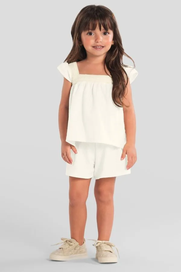 Conjunto infantil menina em fio tinto Mundi - 1