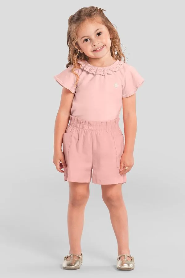 Conjunto infantil menina com guipir Mundi - 3