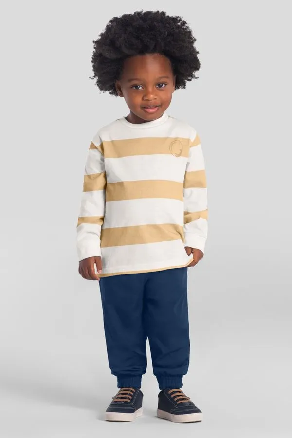 Camiseta infantil menino listrada Mundi -1