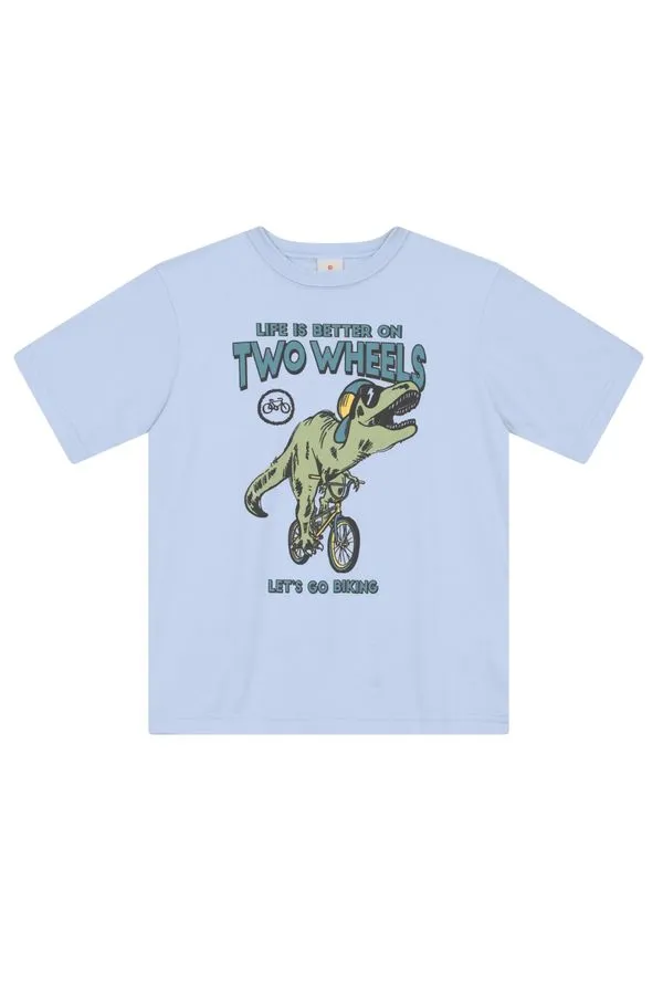 Camiseta infantil menino de dinossauro em malha Brandili - 4