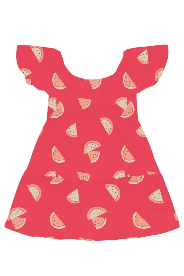 Vestido infantil menina texturizado de melancia Brandili - 6