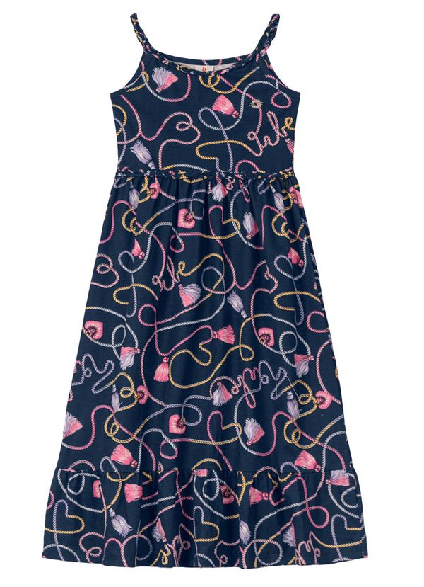 Vestido longo infantil menina em malha Brandili - 6