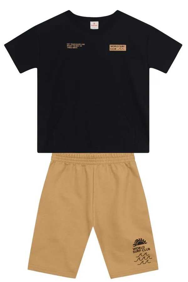 Conjunto infantil menino oversized tropical Brandili - 10