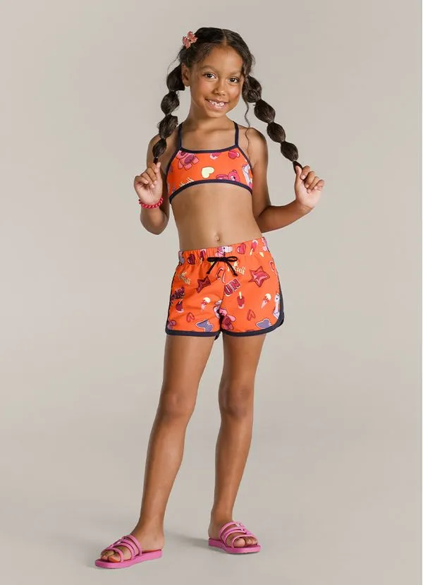 Shorts em microfibra infantil menina Brandili - 14