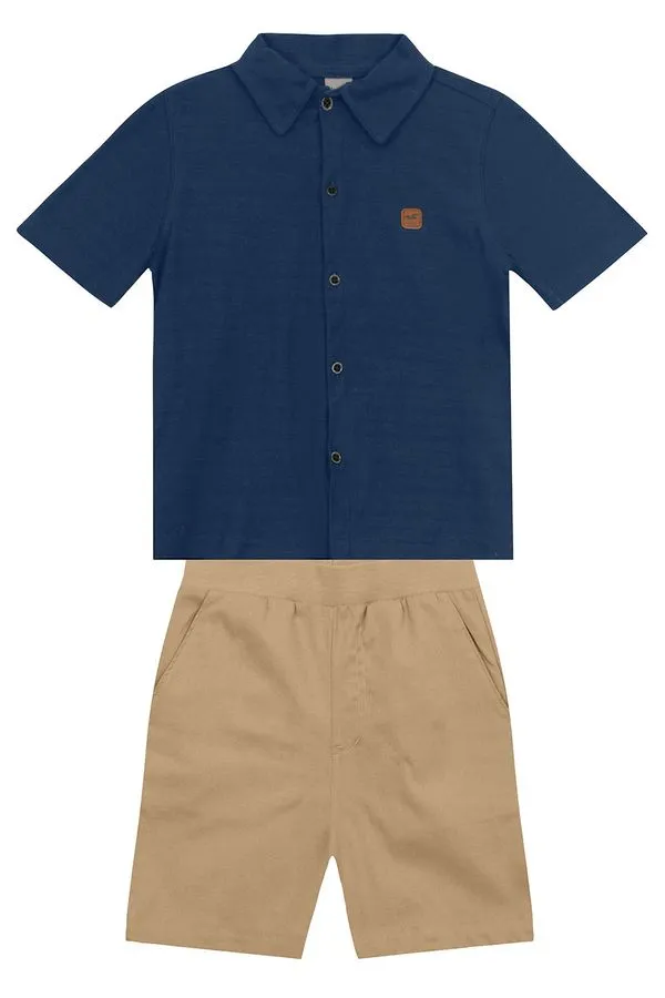 Conjunto infantil menino em meia malha Mundi - 8
