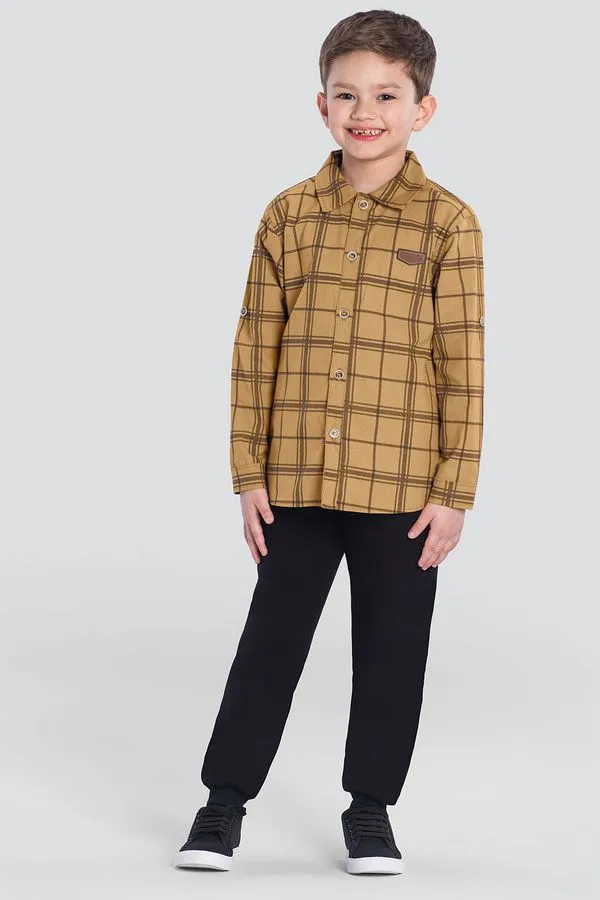 Camisa infantil menino quadriculada Mundi - 4