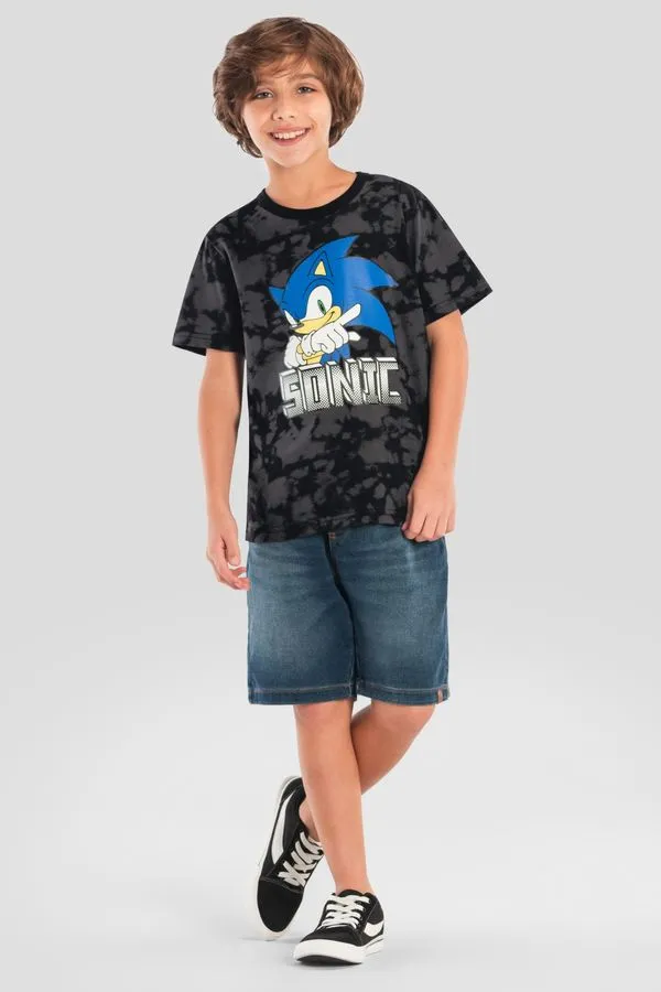 Camiseta infantil menino Sonic Brandili - 8
