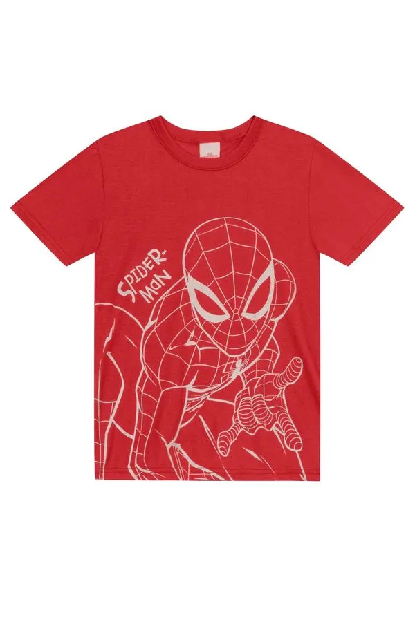 Camiseta infantil menino do Homem-Aranha metalizado Brandili - 6