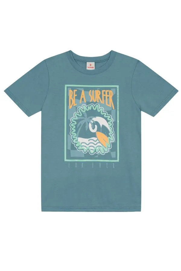 Camiseta infantil menino tropical em gel Brandili - 8