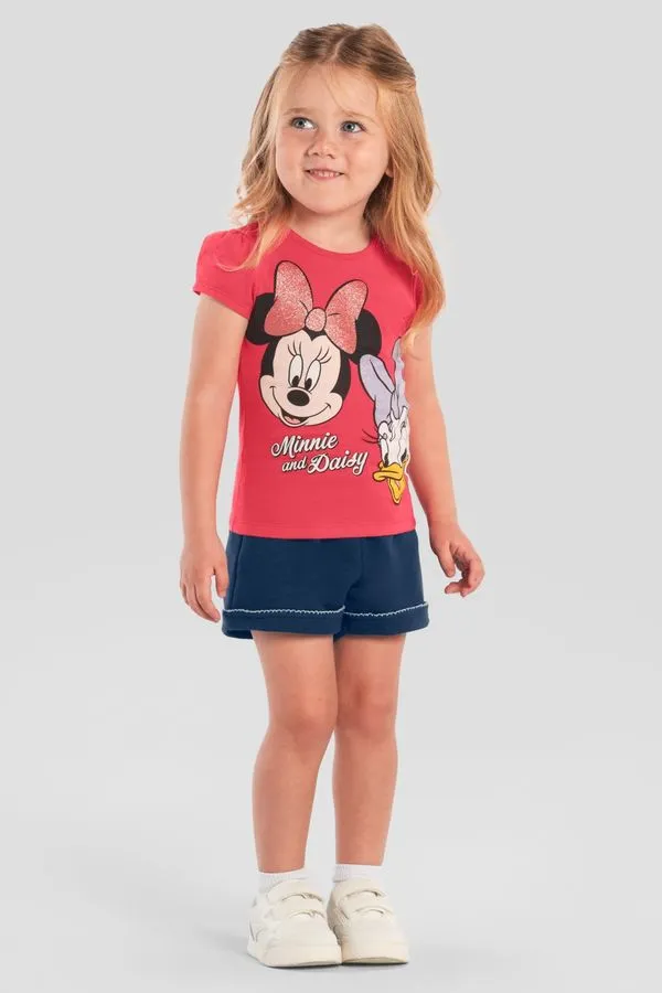 Blusa infantil menina da Minnie Mouse com glitter Brandili - 2
