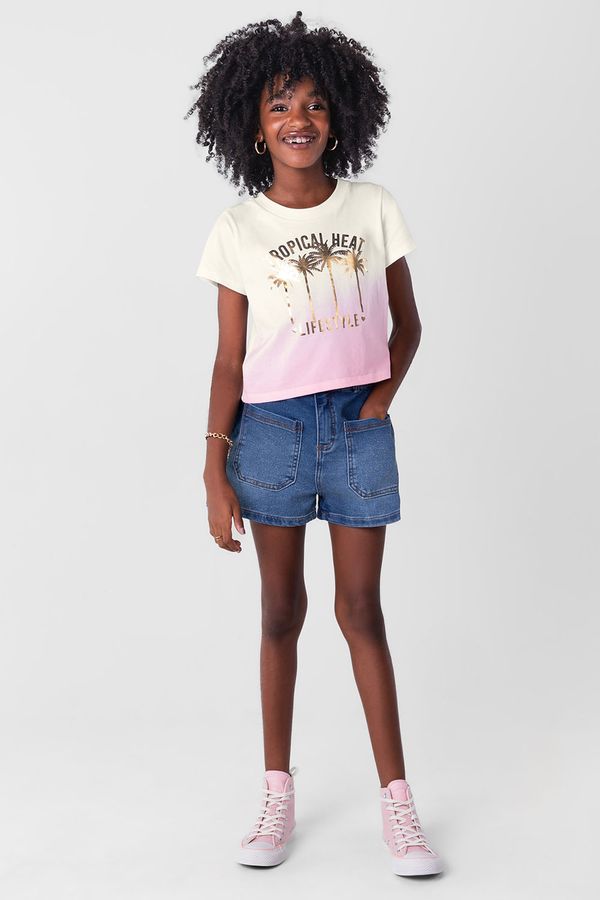 Blusa cropped em malha infantil menina Young Class - 12