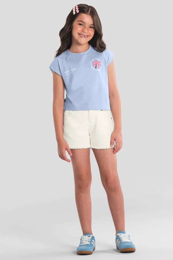 Shorts infantil menina em sarja Brandili - 6
