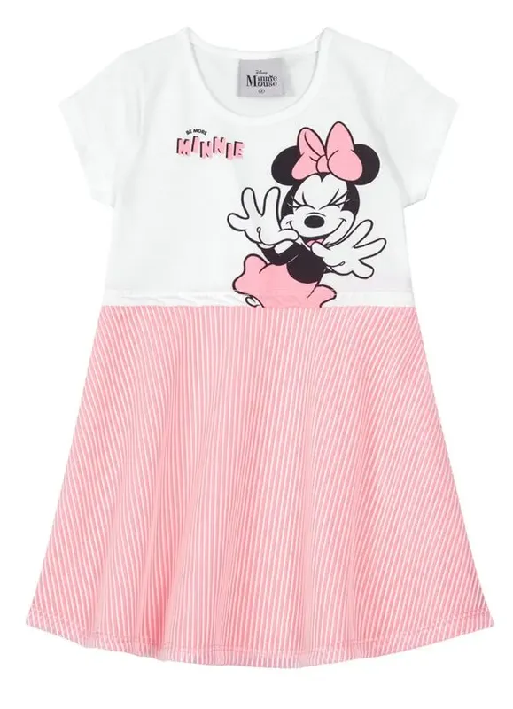 Vestido regata infantil menina em malha Minnie Brandili - 1