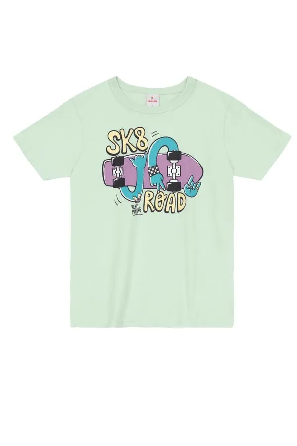 Camiseta infantil menino em malha Brandili -4