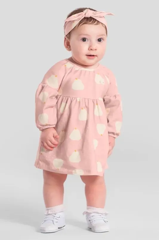 Vestido bebê menina em cotton Brandili Baby -P