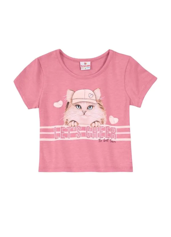 Blusa cropped neon infantil menina de gatinho Brandili - 6