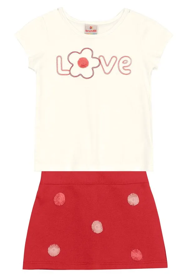 Conjunto infantil menina com flores Brandili - 1