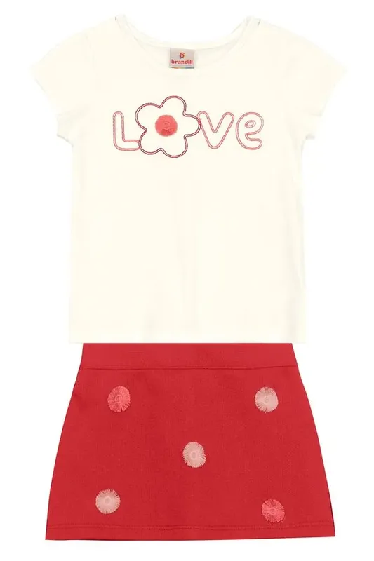 Conjunto infantil menina com flores Brandili - 1