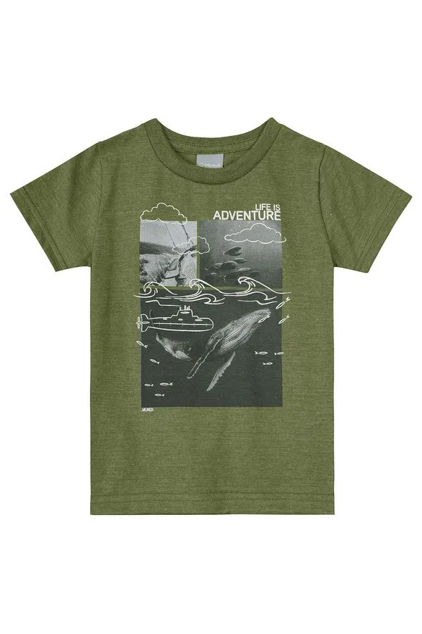 Camiseta infantil menino em malha mercla Mundi - 6