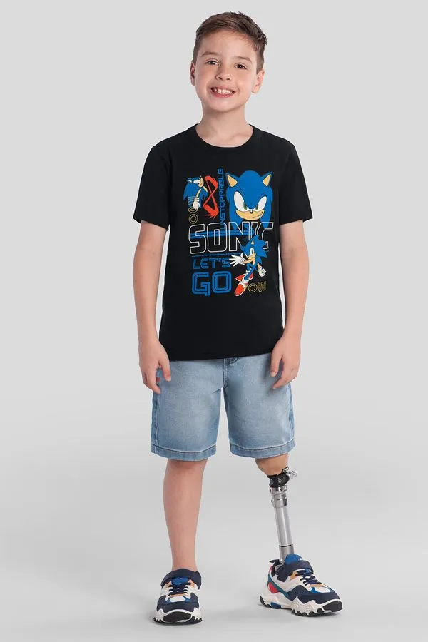 Camiseta infantil menino do Sonic Brandili - 4