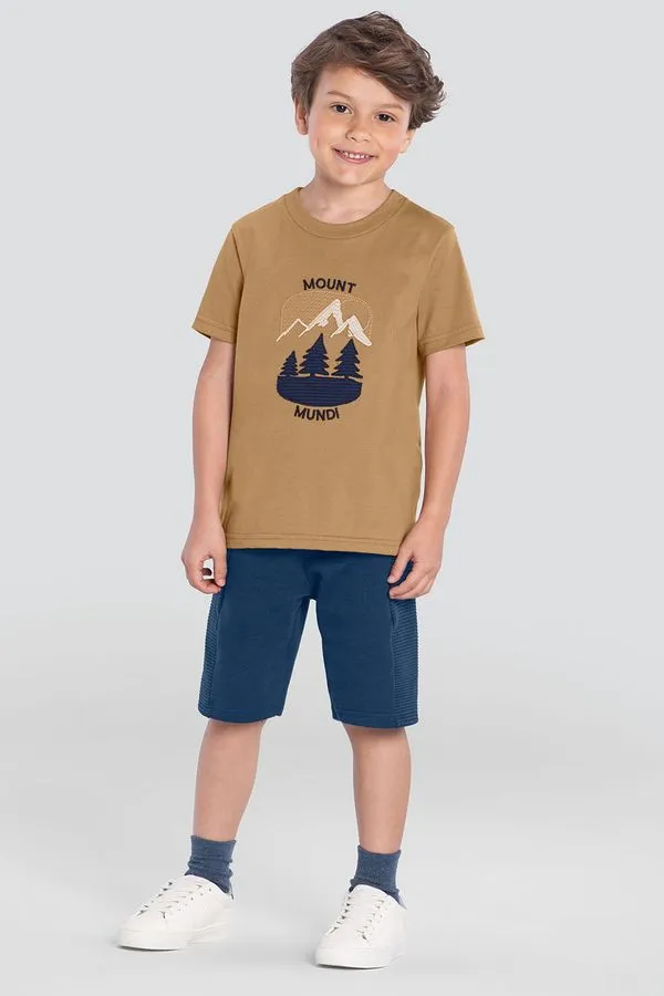Conjunto infantil menino elegante com bordado Mundi - 10