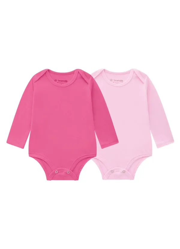 Kit de bodies bebê unissex com cor lisa Brandili Baby - M