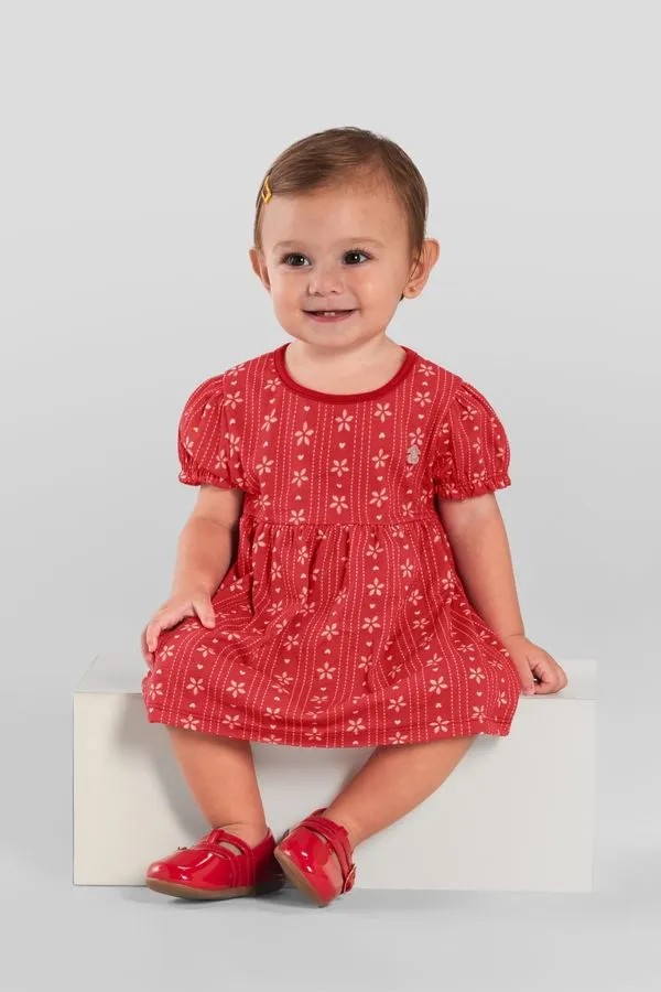 Vestido bebê menina floral Brandili Baby - G