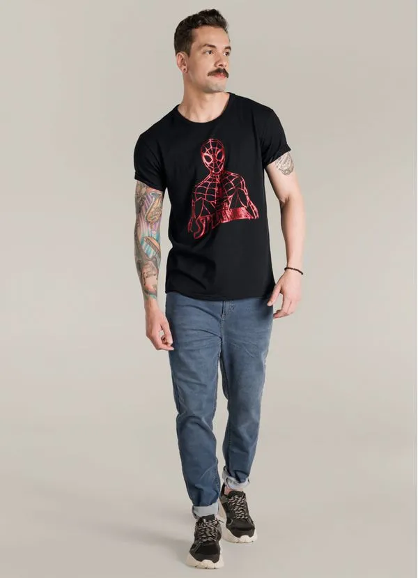 Camiseta adulto masculina homem aranha Brandili - G