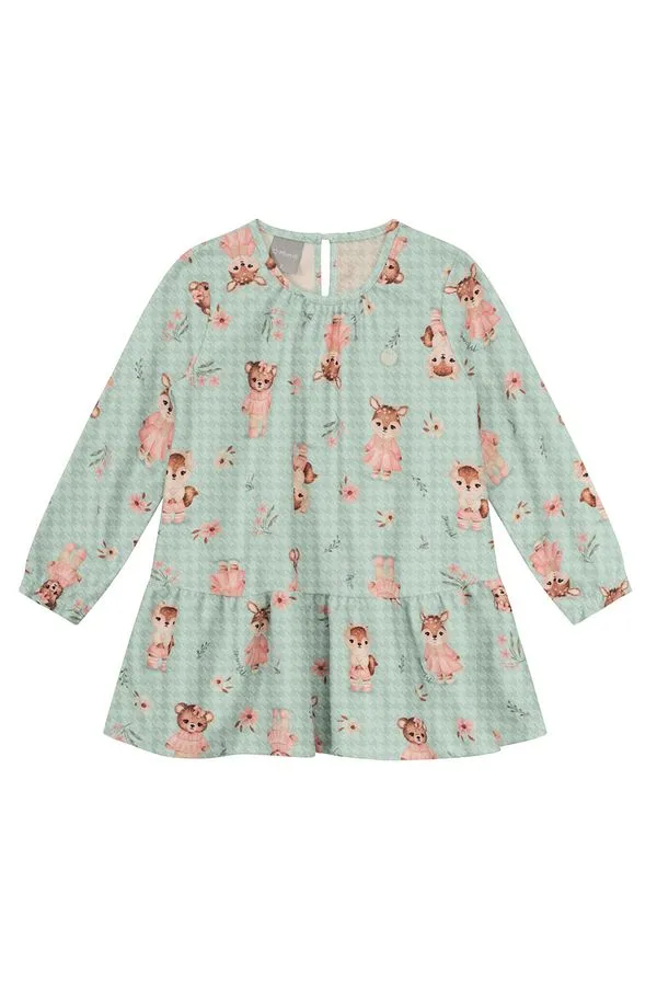 Vestido infantil menina de bichinhos Mundi - 2