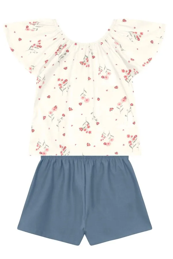 Conjunto infantil menina florido Brandili - 10