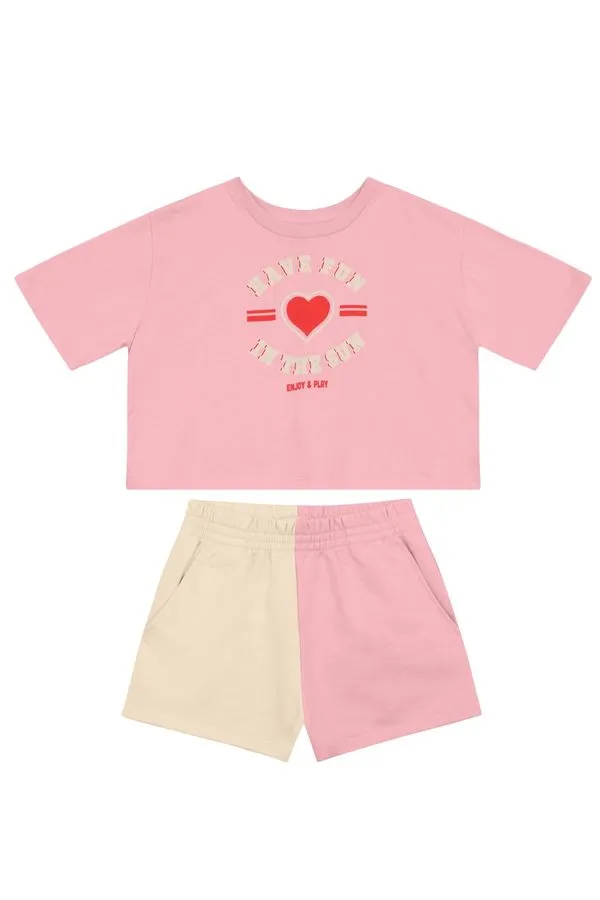 Conjunto infantil menina de coração Brandili - 10