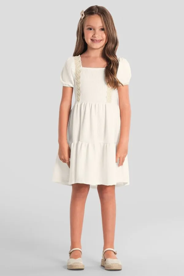 Vestido infantil menina malha especial Mundi - 10