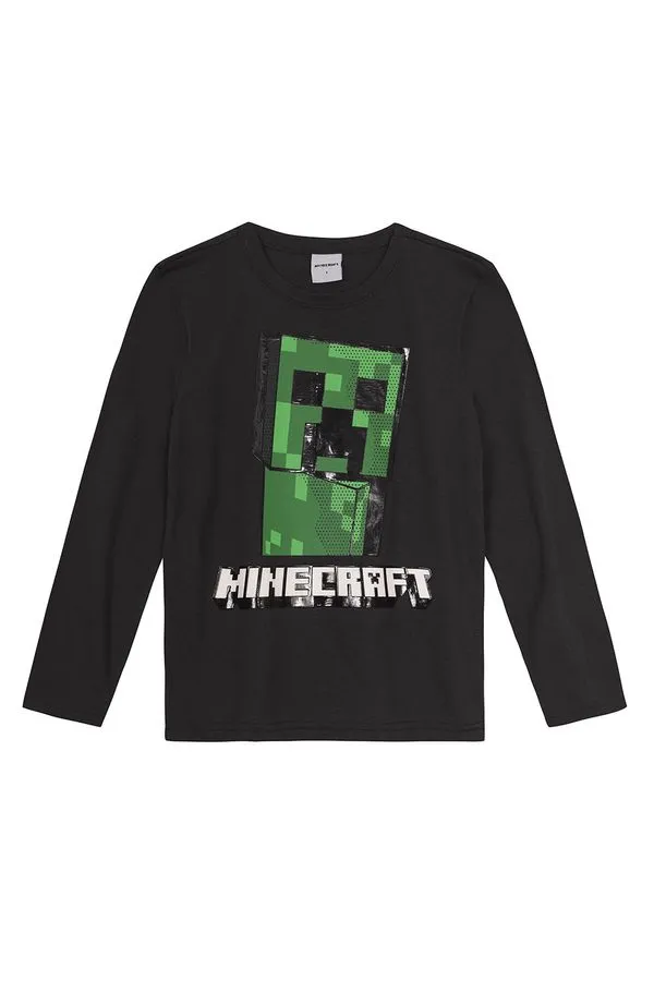 Camiseta infantil menino Minecraft em gel Brandili - 10