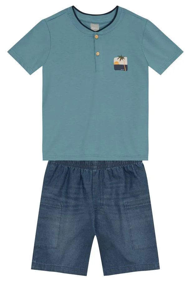 Conjunto infantil menino palmeira Mundi - 4
