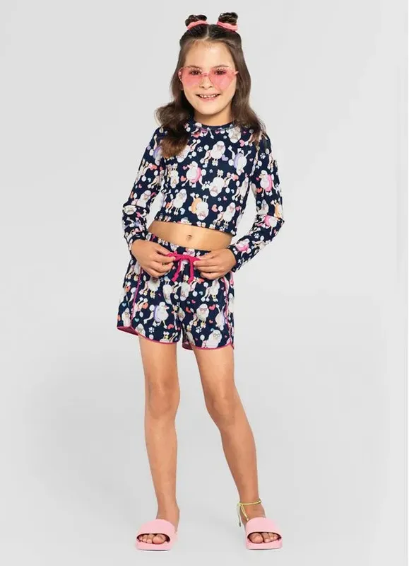 Shorts infantil menina de cachorrinhos Brandili - 12