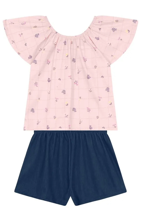 Conjunto infantil menina florido Brandili - 4