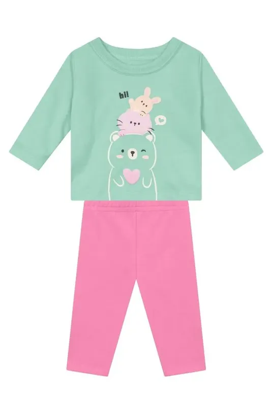 Conjunto bebê menina em moletom Brandili Baby -1